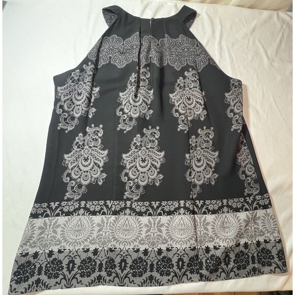 Violet + Claire Black & Gray Patterned Blouse Lightweight & Beautiful Size Large - Picture 4 of 8